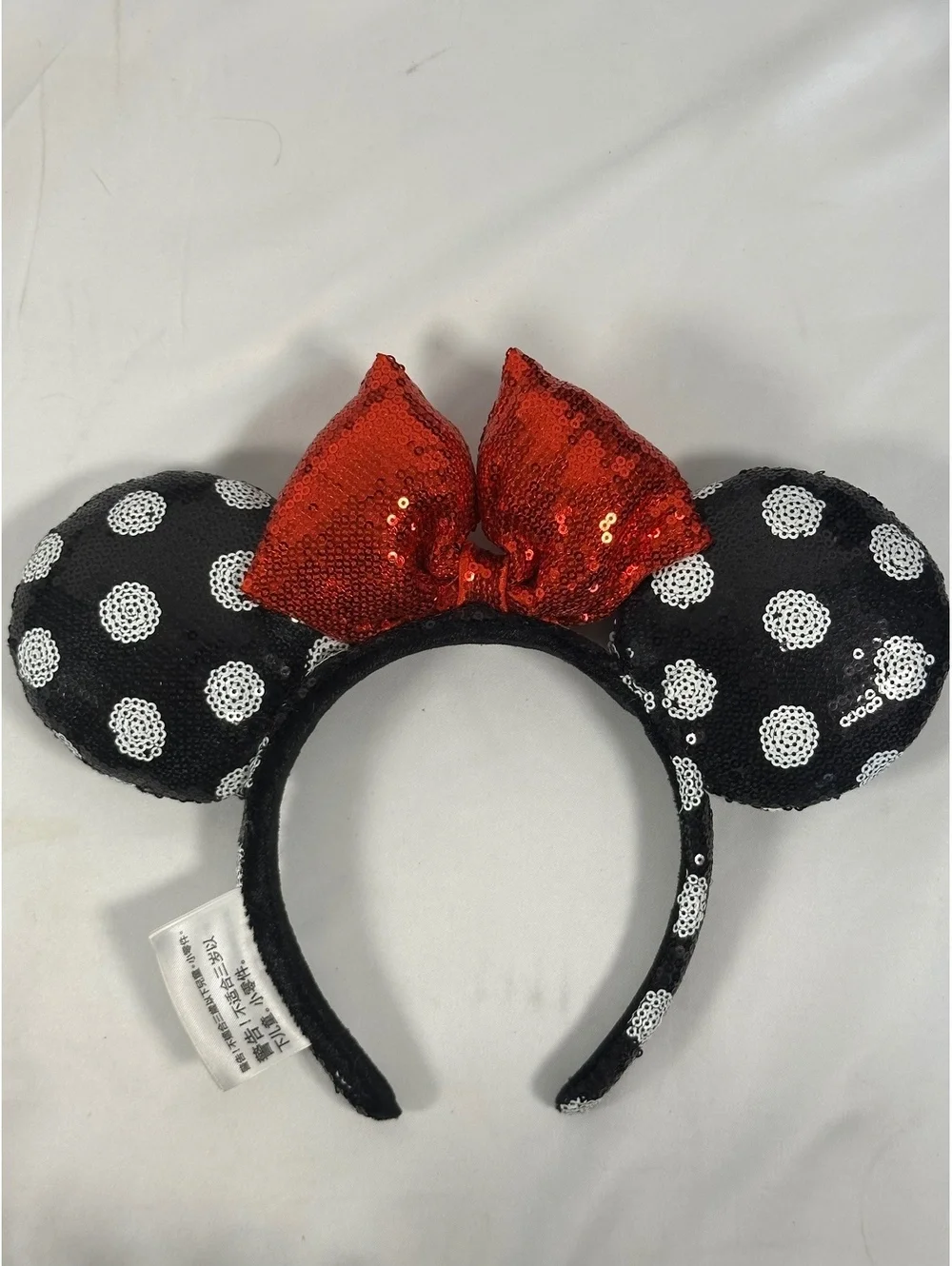 Disney Parks Authentic Original Minnie Mouse Sequin Polka Dot Ears Headband